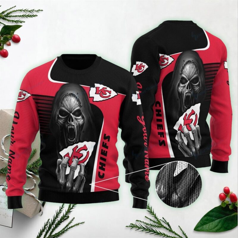 Kansas City Chiefs Fear the Reaper Ugly Christmas Sweater - ChiefsFam