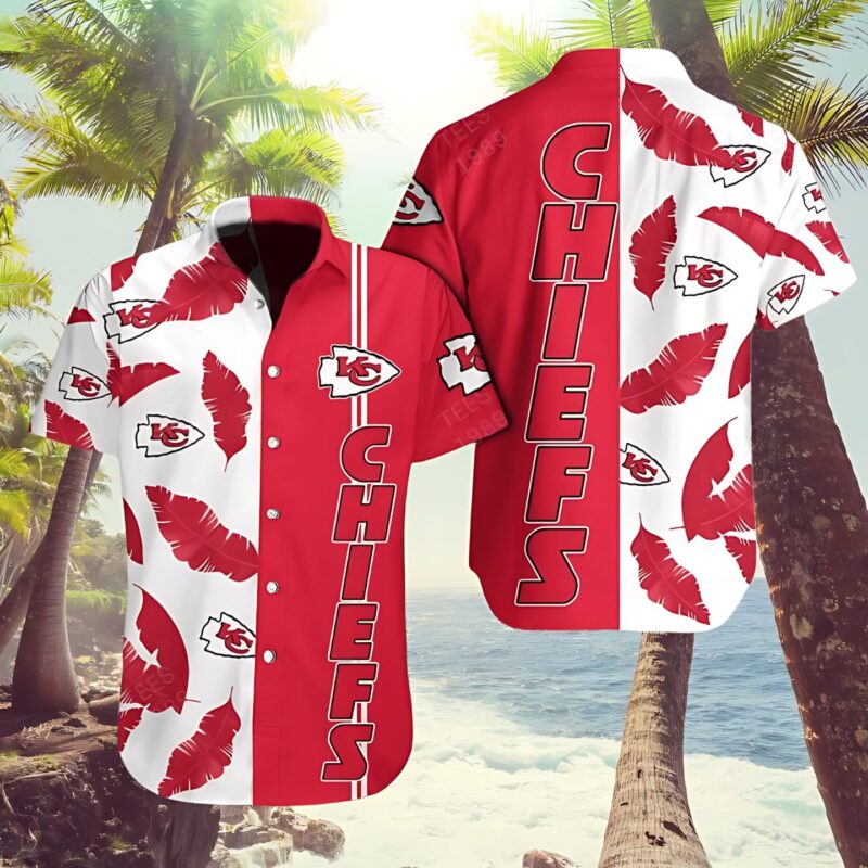 Kansas City Chiefs Feather Flair Hawaiian Shirt - ChiefsFam
