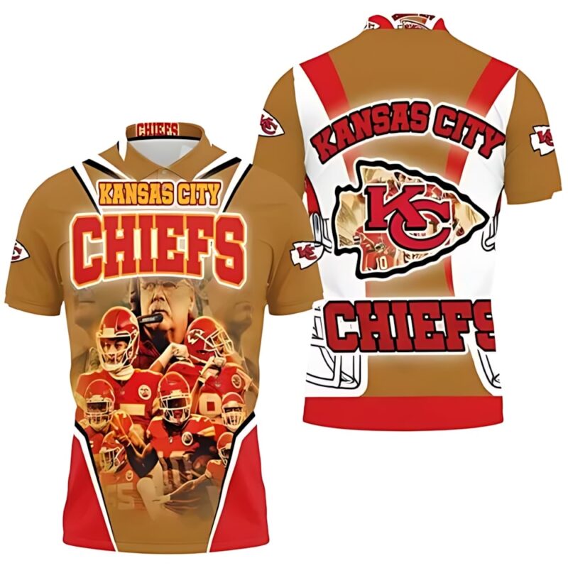 Kansas City Chiefs Golden Champions 3D Polo Shirt - ChiefsFam