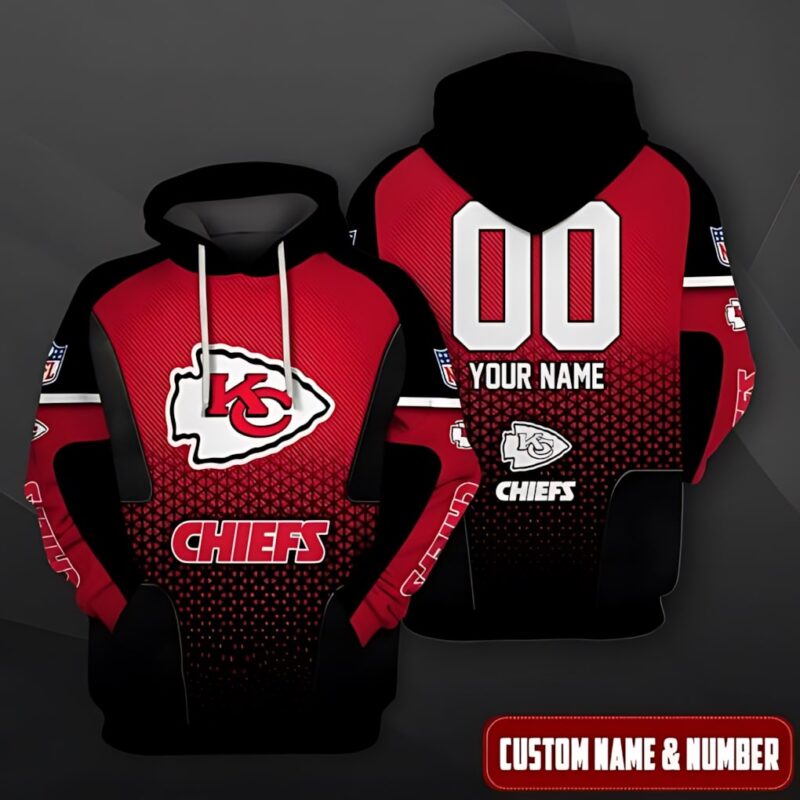 Kansas City Chiefs Gradient Fury Custom Hoodie - ChiefsFam