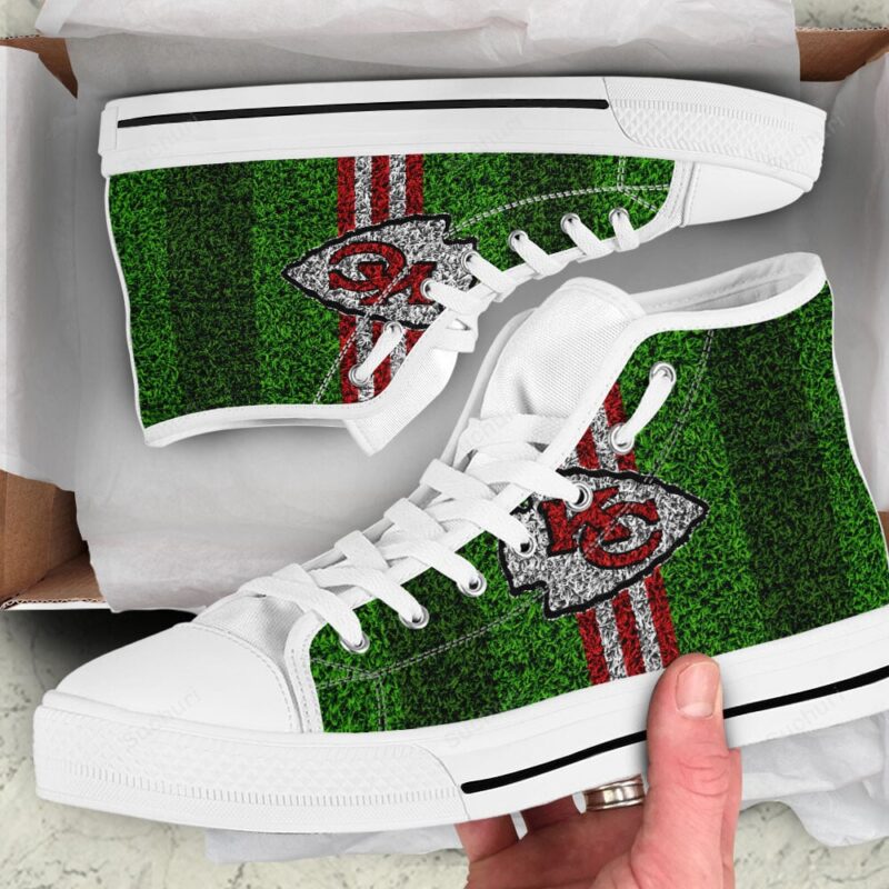 Kansas City Chiefs Grass Texture High Top Shoes