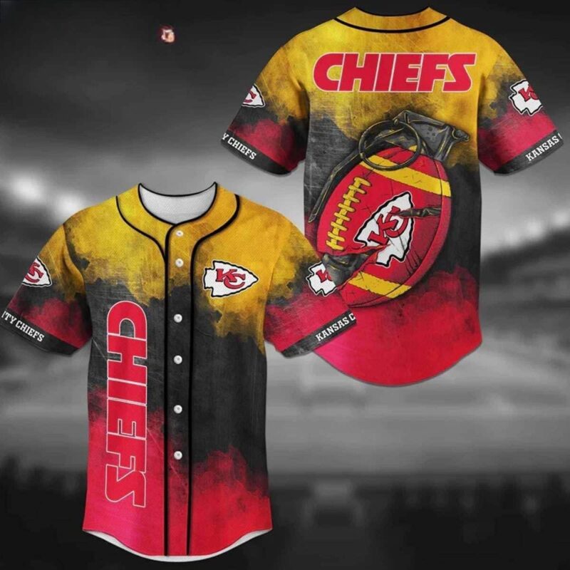 Kansas City Chiefs Grenade Baseball Jersey - ChiefsFam