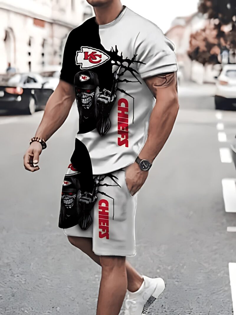 Kansas City Chiefs Grim Reaper T-shirt and Shorts - ChiefsFam