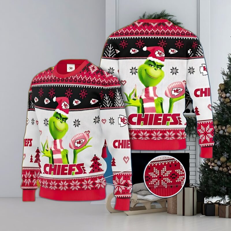 Kansas City Chiefs Grinch Touchdown Ugly Christmas Sweater - ChiefsFam