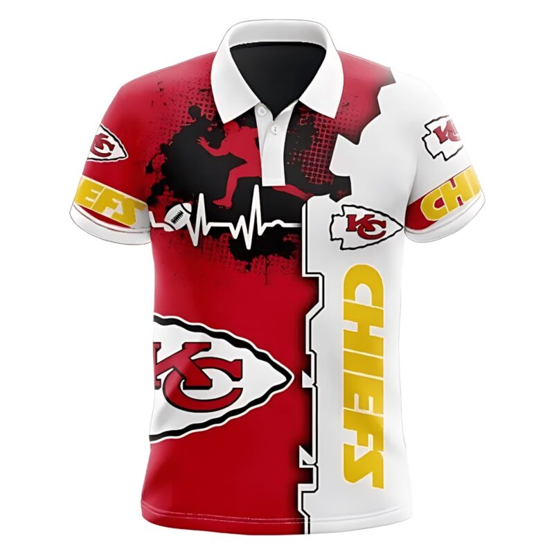 Kansas City Chiefs Heartbeat Hustle Polo Shirt - ChiefsFam