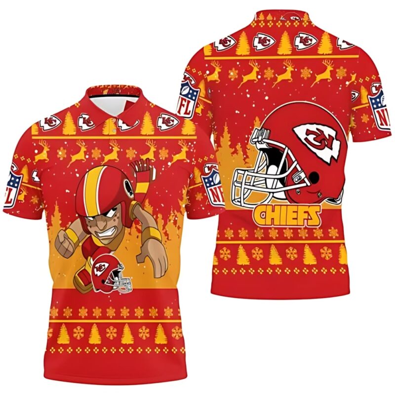 Kansas City Chiefs Holiday Spirit 3D Polo Shirt - ChiefsFam