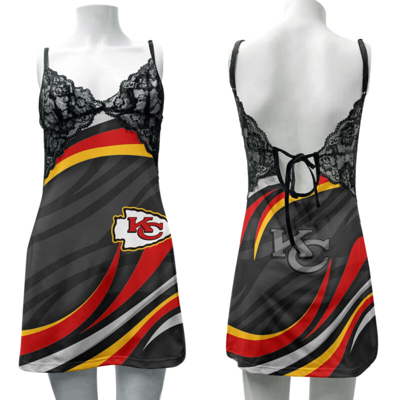 Kansas City Chiefs Lace Back Strap Slip Dress 11-1