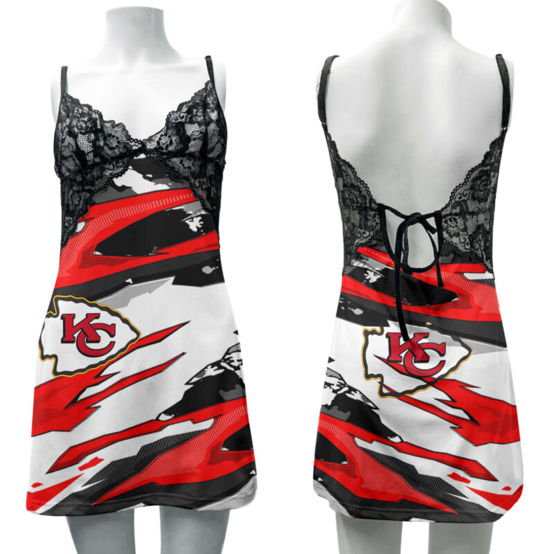 Kansas City Chiefs Lace Back Strap Slip Dress 499