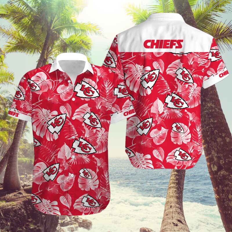 Kansas City Chiefs Leafy Paradise Hawaiian Shirt - ChiefsFam