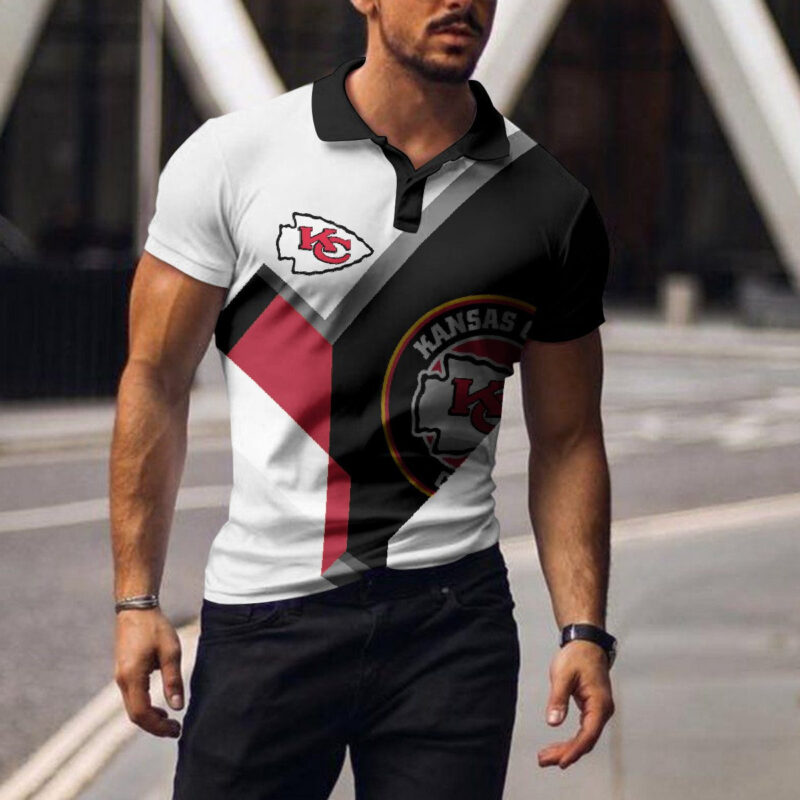 Kansas City Chiefs Modern Classic Tri-Color Polo Shirt - ChiefsFam