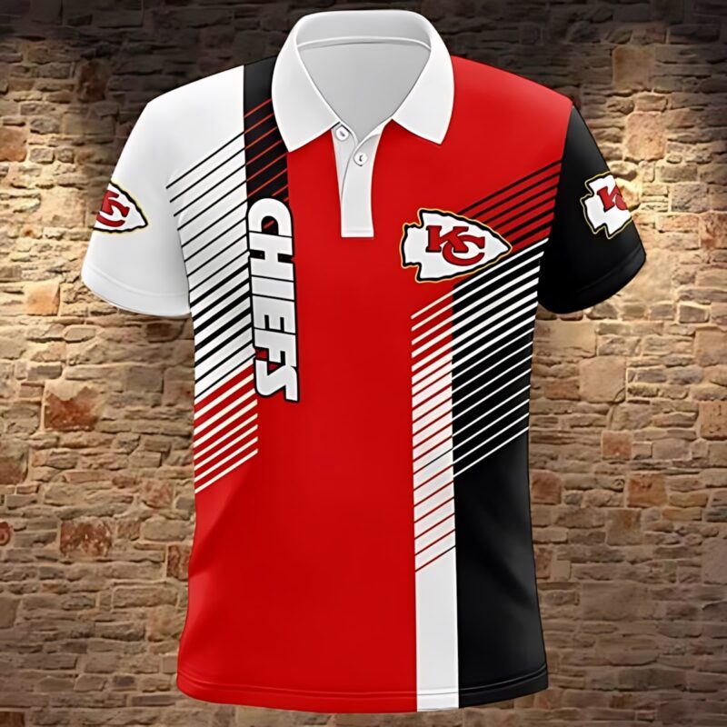 Kansas City Chiefs Modern Tri-Color Polo Shirt - ChiefsFam