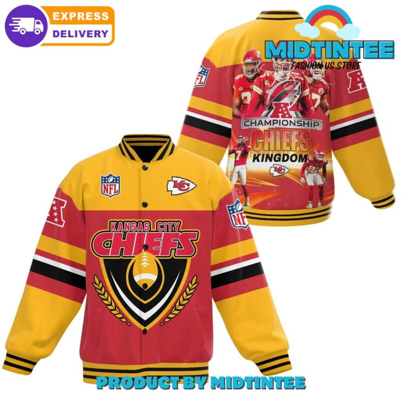 Kansas City Chiefs NFL Championship Chiefs Kingdom Baseball Jacket - Midtintee