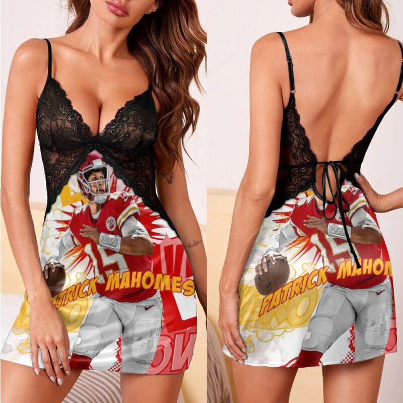 Kansas City Chiefs Patrick Mahomes 15 v8 3d Back Straps Cami Dress Wit