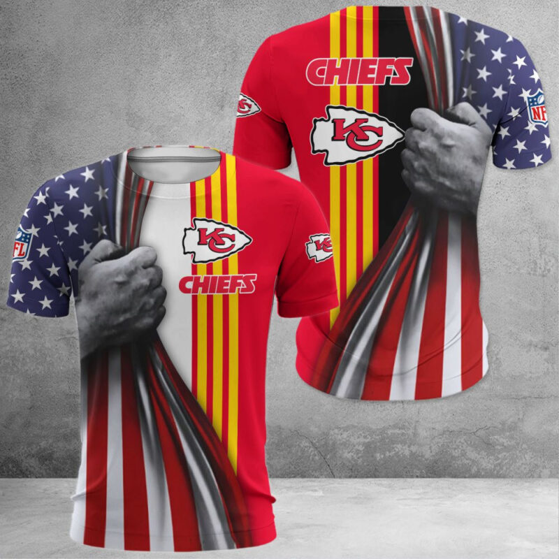 Kansas City Chiefs Patriotic Grip 3D Shirt - ChiefsFam