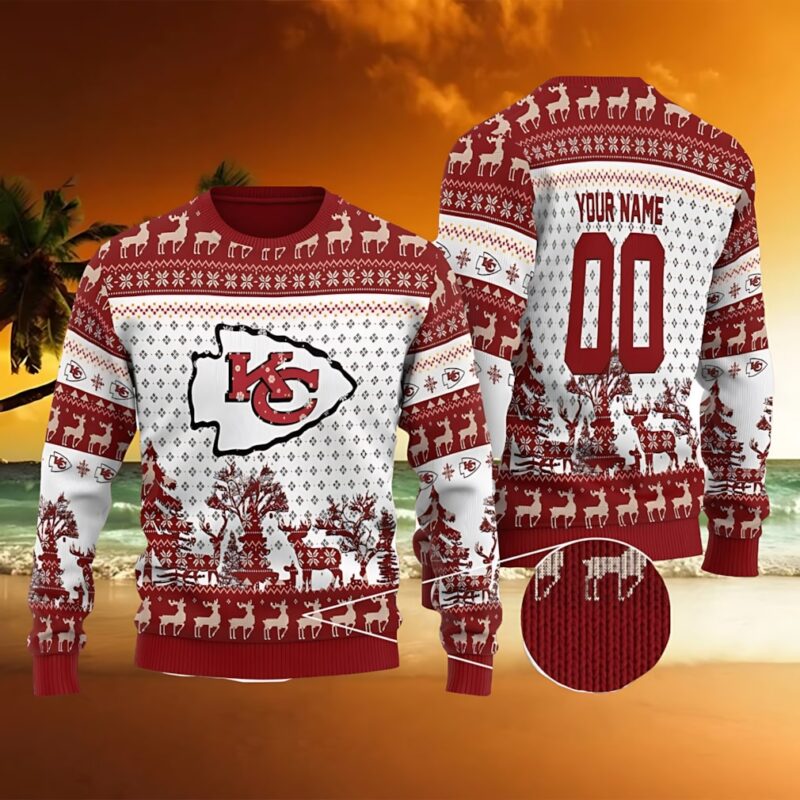 Kansas City Chiefs Personalized Reindee Ugly Christmas Sweater - ChiefsFam