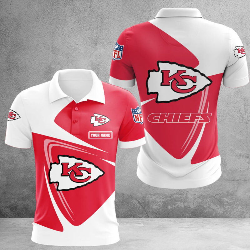Kansas City Chiefs Personalized Swirl 3D Polo Shirt - ChiefsFam
