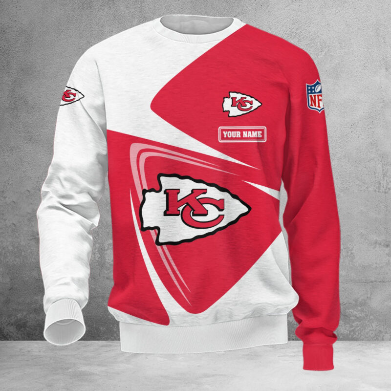 Kansas City Chiefs Personalized Swirl 3D Sweatshirt - ChiefsFam
