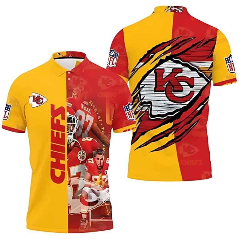 Kansas City Chiefs Power Surge 3D Polo Shirt - ChiefsFam