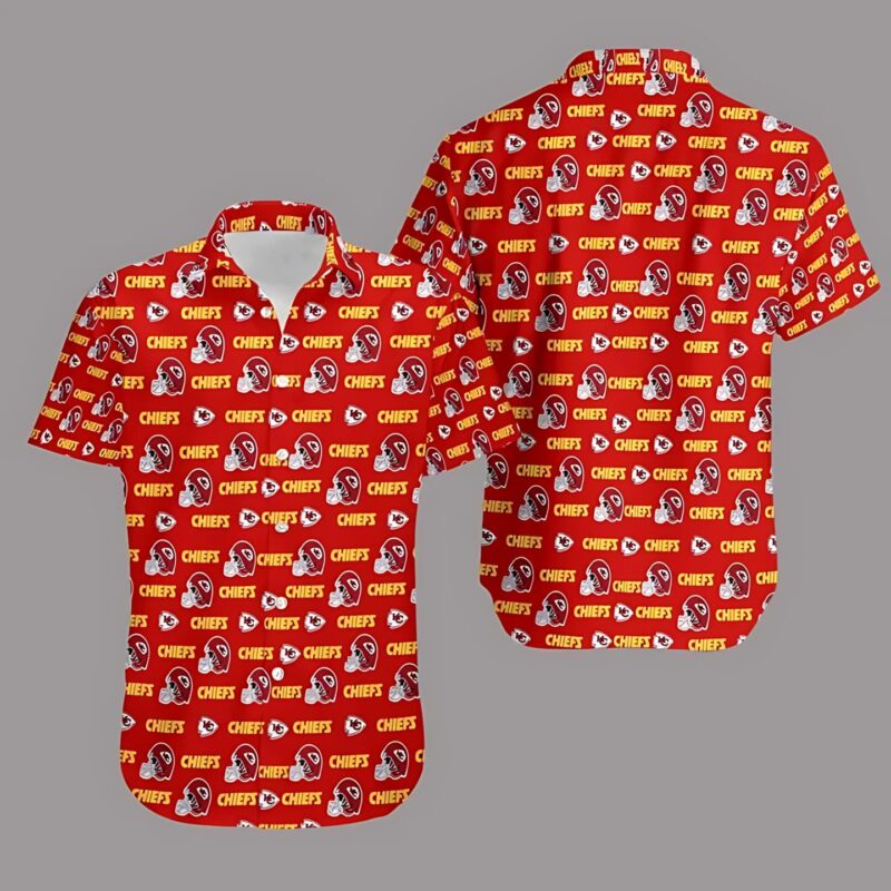 Kansas City Chiefs Retro Repeat Hawaiian Shirt - ChiefsFam