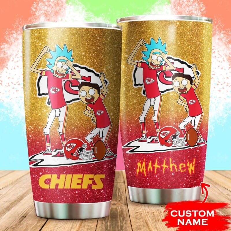 Kansas City Chiefs Rick and Morty Personalized Tumbler - ChiefsFam