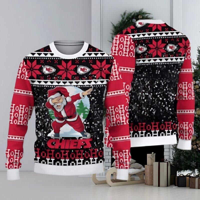 Kansas City Chiefs Santa Claus Hoho Ugly Christmas Sweater - ChiefsFam
