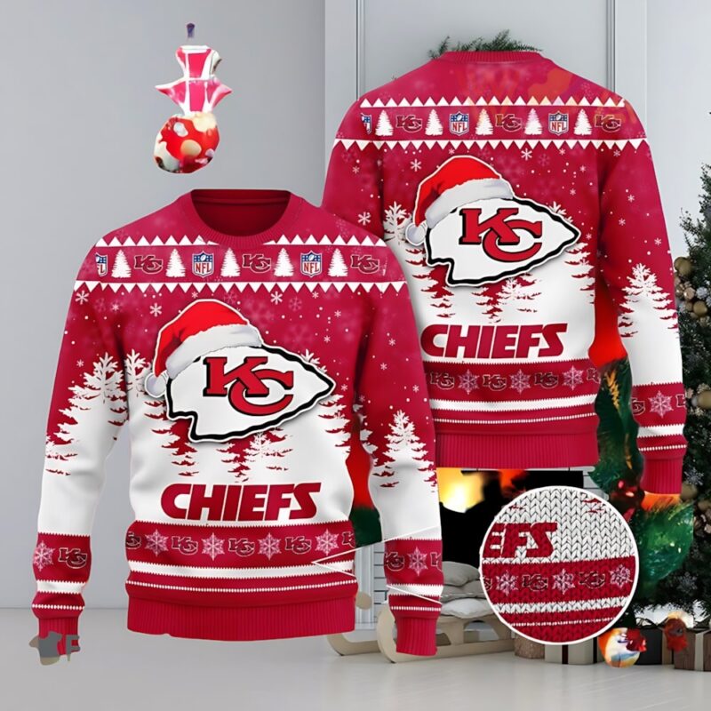 Kansas City Chiefs Santa Spirit Ugly Christmas Sweater - ChiefsFam