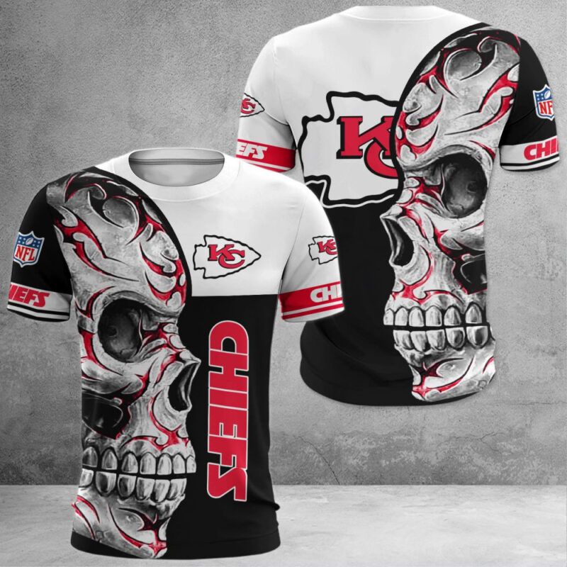 Kansas City Chiefs Skull Flame 3D Shirt - ChiefsFam