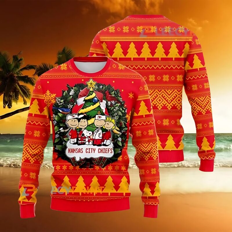 Kansas City Chiefs Snoopy The Peanuts Friends Ugly Christmas Sweater - ChiefsFam