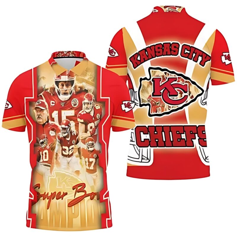 Kansas City Chiefs Super Bowl Glory 3D Polo Shirt - ChiefsFam