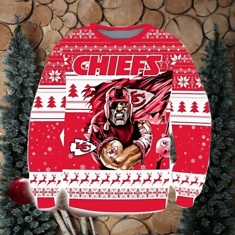 Kansas City Chiefs Superhero Holiday Ugly Christmas Sweater - ChiefsFam