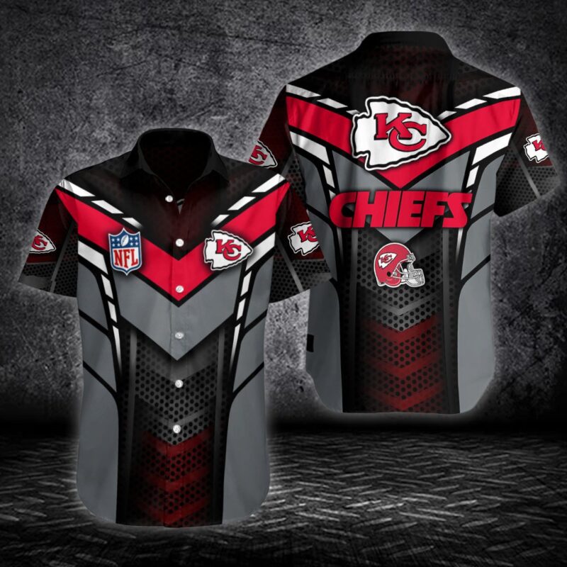 Kansas City Chiefs Tech Vortex Hawaiian Shirt - ChiefsFam