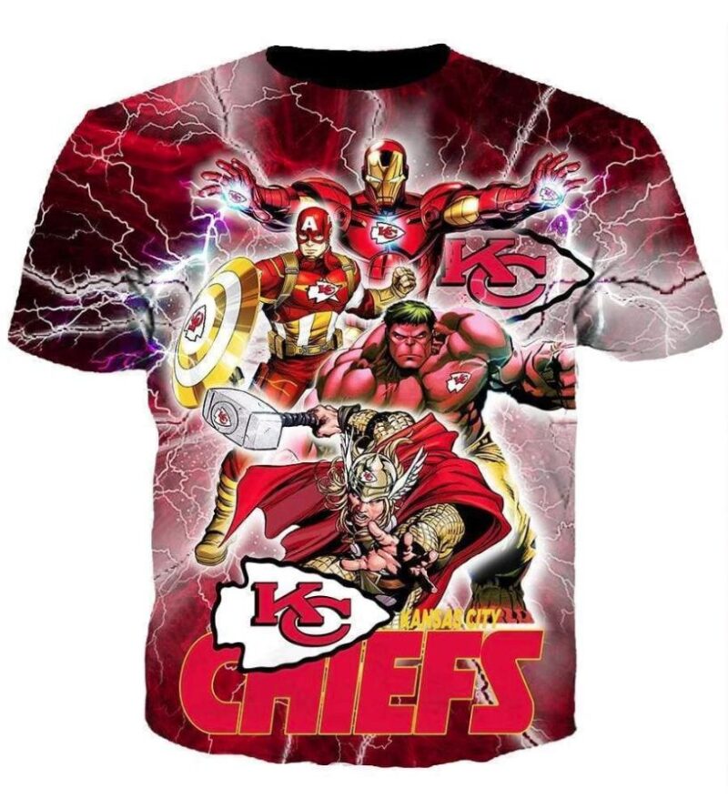Kansas City Chiefs The Avenger All Over Print 3d Men's And Women's T-Shirts S-5xl Ds054 - ChiefsFam