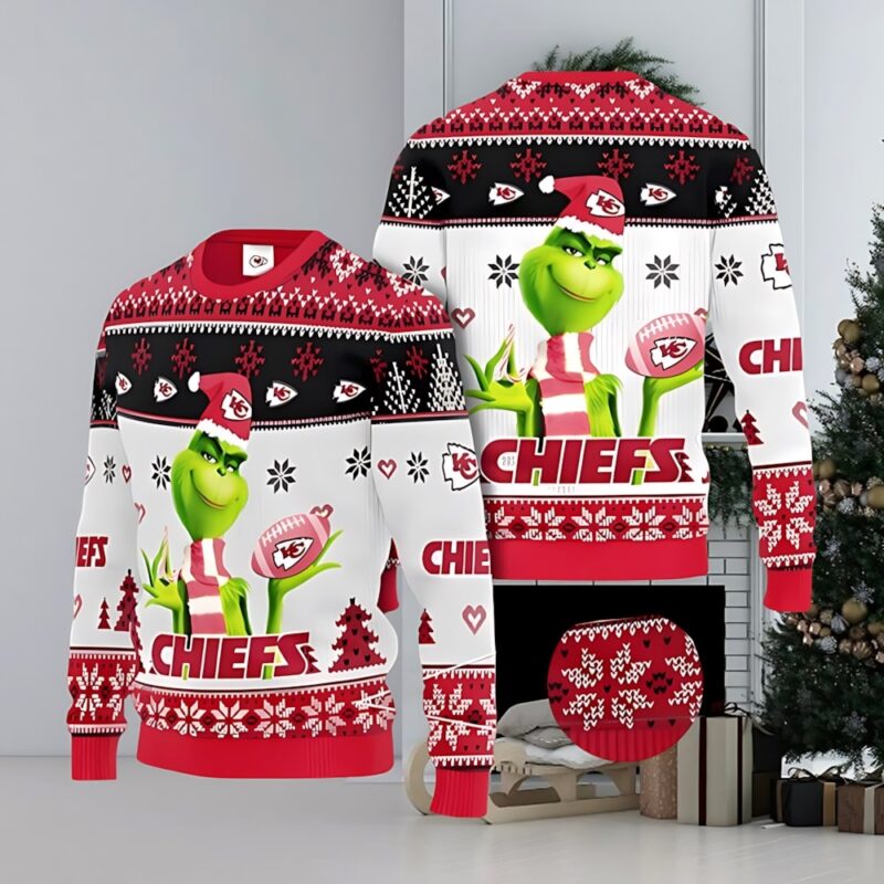 Kansas City Chiefs The Grinch Gift Ugly Christmas Sweater - ChiefsFam