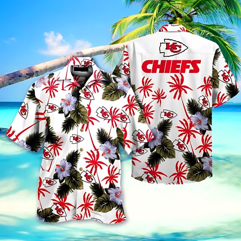 Kansas City Chiefs Tropical Palms Hawaiian Shirt - ChiefsFam