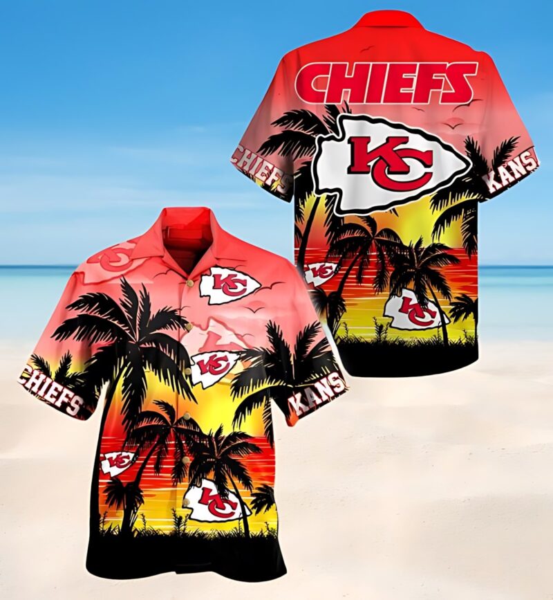 Kansas City Chiefs Tropical Sunset Hawaiian Shirt - ChiefsFam