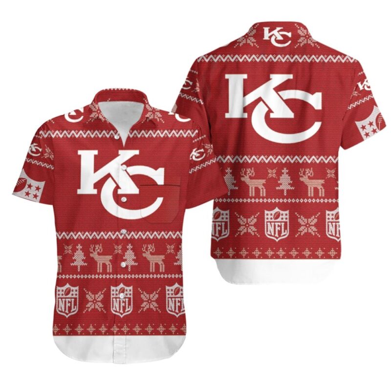 Kansas City Chiefs Ugly Sweater hawaiian Shirt - ChiefsFam