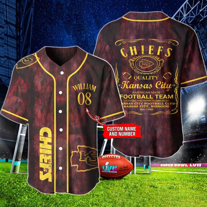 Kansas City Chiefs Vintage Custom Baseball Jersey - ChiefsFam