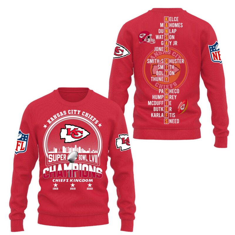 NFL Kansas City Chiefs Super Bowl LVII Champions Mens and Womens Sweatshirt - ChiefsFam