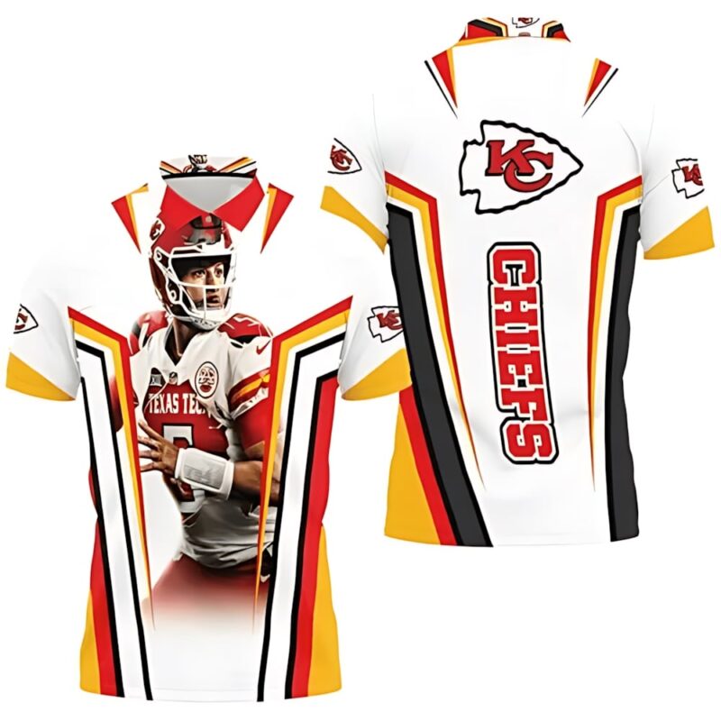 Patrick Mahomes 15 Kansas City Chiefs Texas Tech Red Raiders Polo Shirt - ChiefsFam