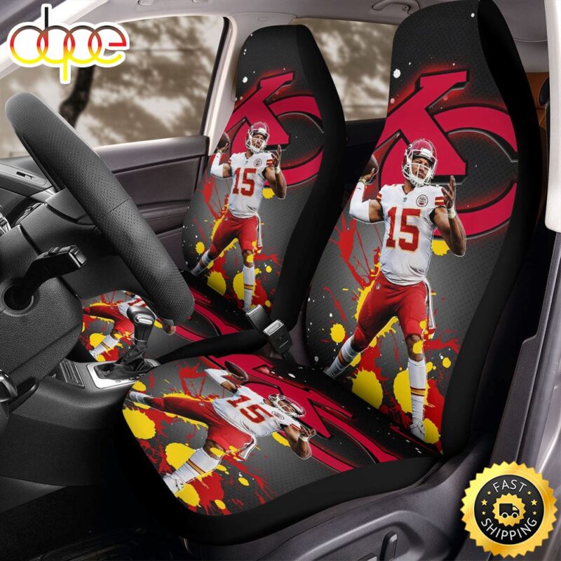 Patrick Mahomes Kansas City Chiefs 2 Car Seat Covers