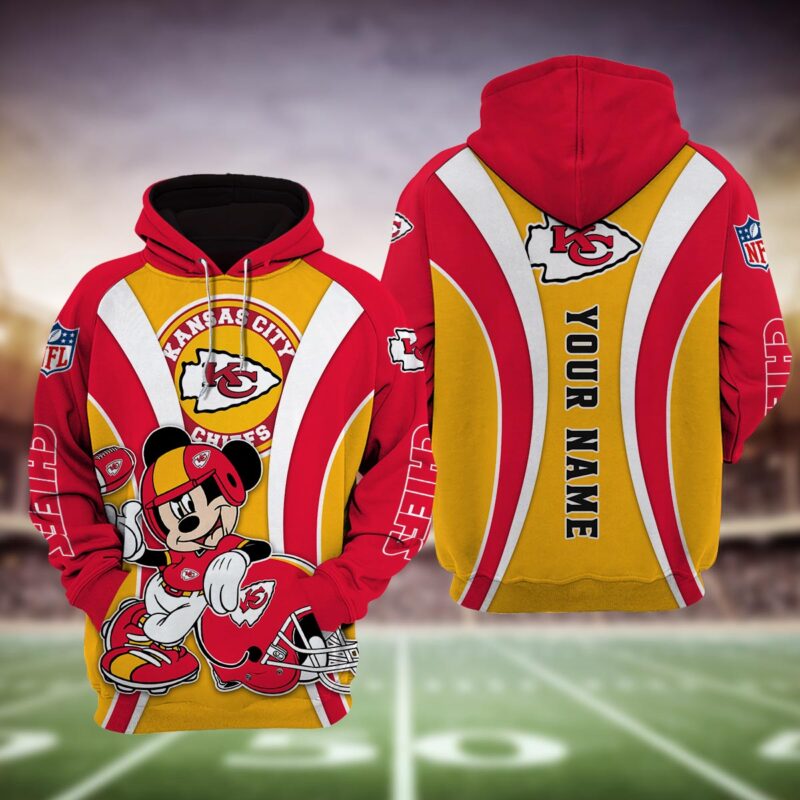 Personalized Kansas City Chiefs And Mickey Mouse Disney Hoodie - ChiefsFam