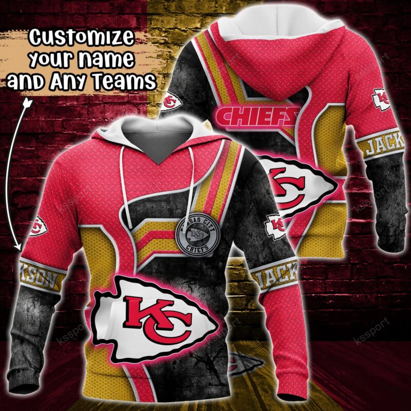 Personalized Kansas City Chiefs Custom Steel Plate Fan 3D Hoodie - ChiefsFam