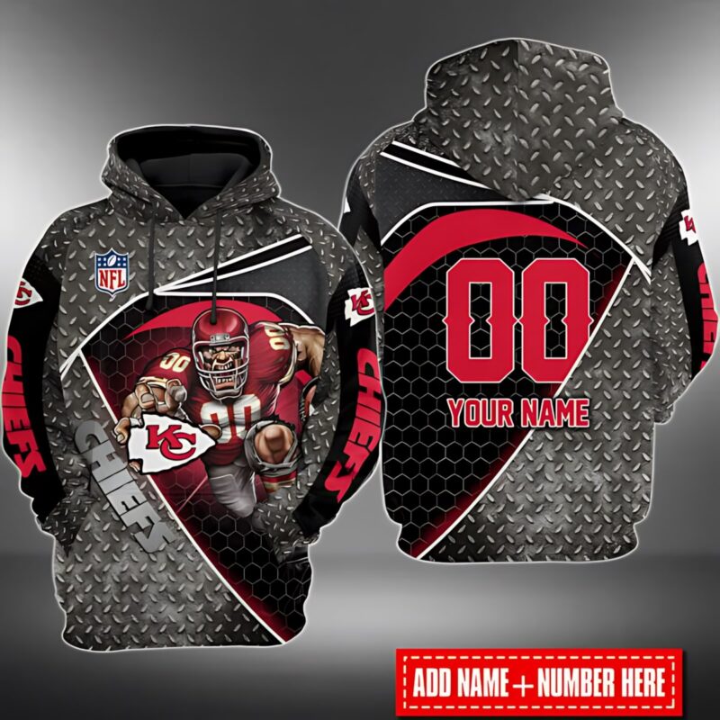 Personalized Kansas City Chiefs Iron Warrior 3D Hoodie - ChiefsFam
