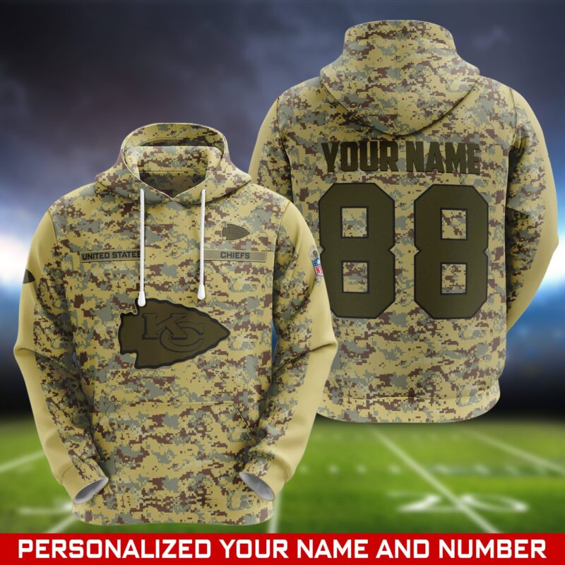 Personalized Kansas City Chiefs Tactical Camo Hoodie - ChiefsFam