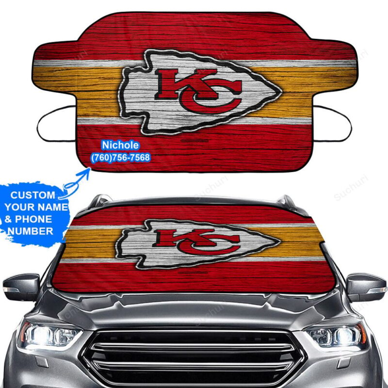 Personalized Name And Custom Your Phone Number Kansas City Chiefs Wood