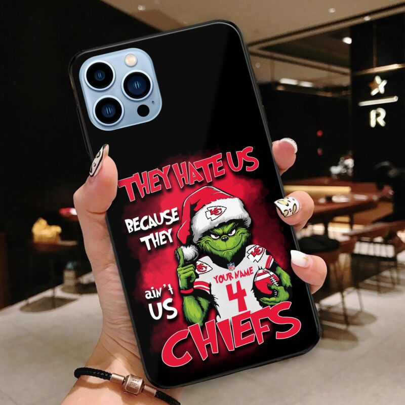 Personalized They Hate Us Cause They Ain't Us Chiefs Phone Case Glass - ChiefsFam