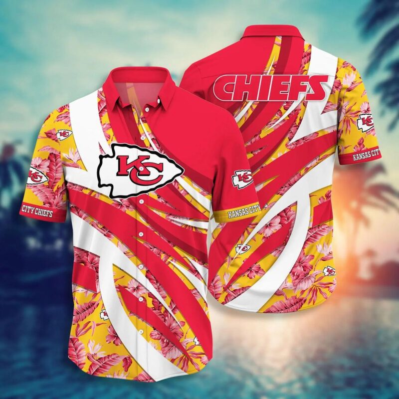 Red Hot Kansas City Chiefs Tropical Hawaiian Shirt - ChiefsFam