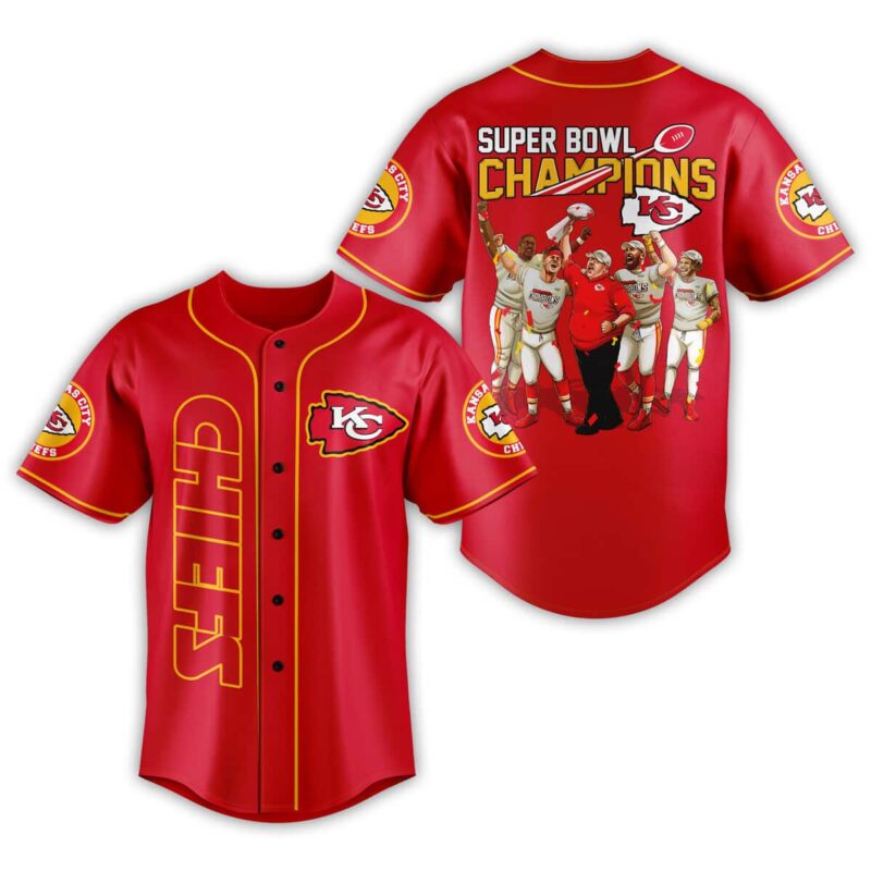 Super Bowl Champions Kansas City Chiefs Baseball Jersey - ChiefsFam