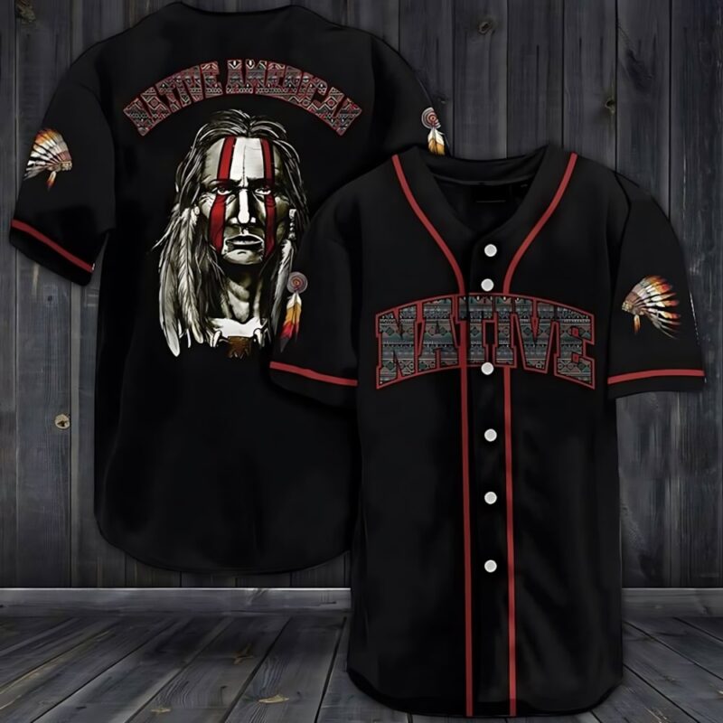 Tribal Spirit Black Chiefs Native Baseball Jersey - ChiefsFam