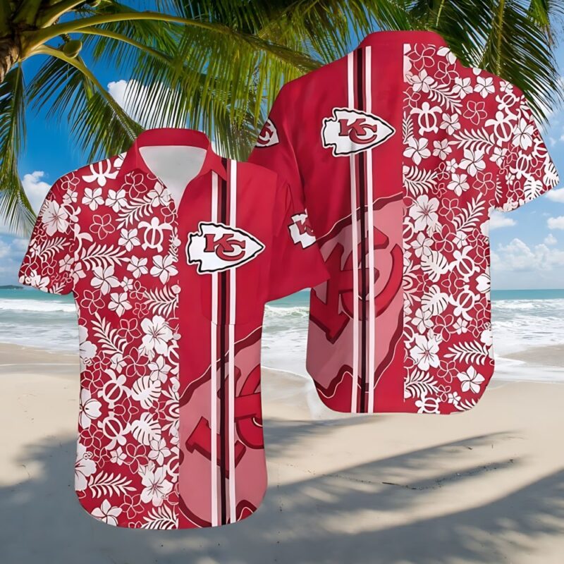 Tropical Chiefs Red Floral Hawaiian Shirt - ChiefsFam